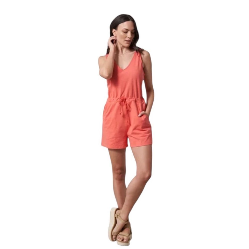 United By Blue Organic Cotton Romper V Neck Womens Medium Coral New With Tags